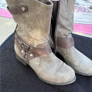 Maurices Taupe and Brown Combat Boots